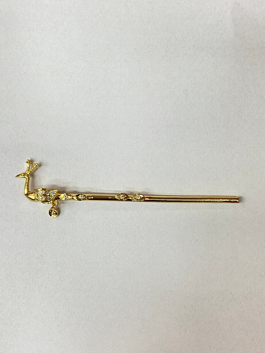 22k Gold Plated Krishna Flute: Laddu Gopal Bansuri with CZ Stones — 3