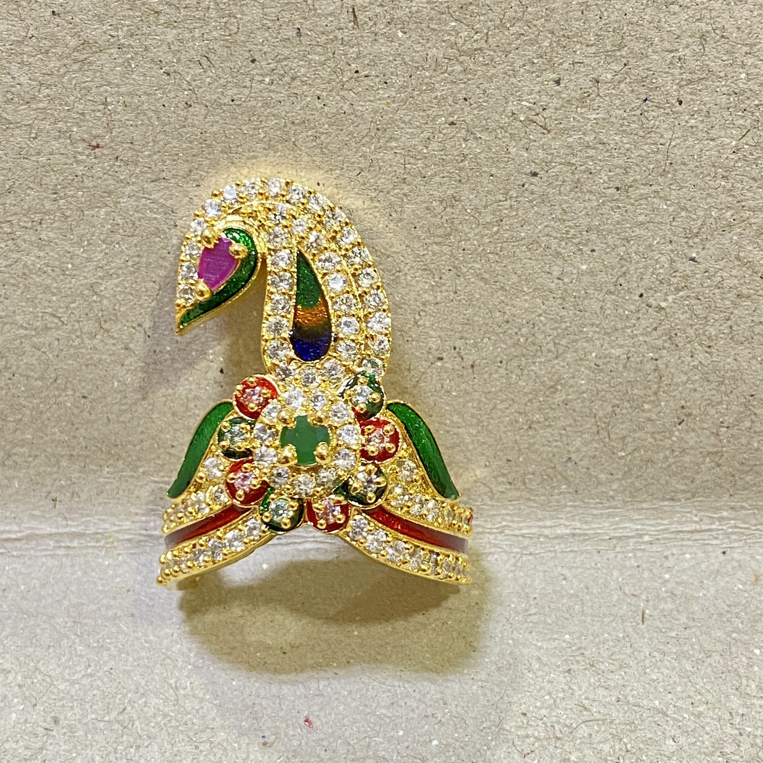 Indian God godness Krishna Mukut Gold Plated Pagdi Turban Crown | Hindu Deity Ornaments | Temple Accessory — 4