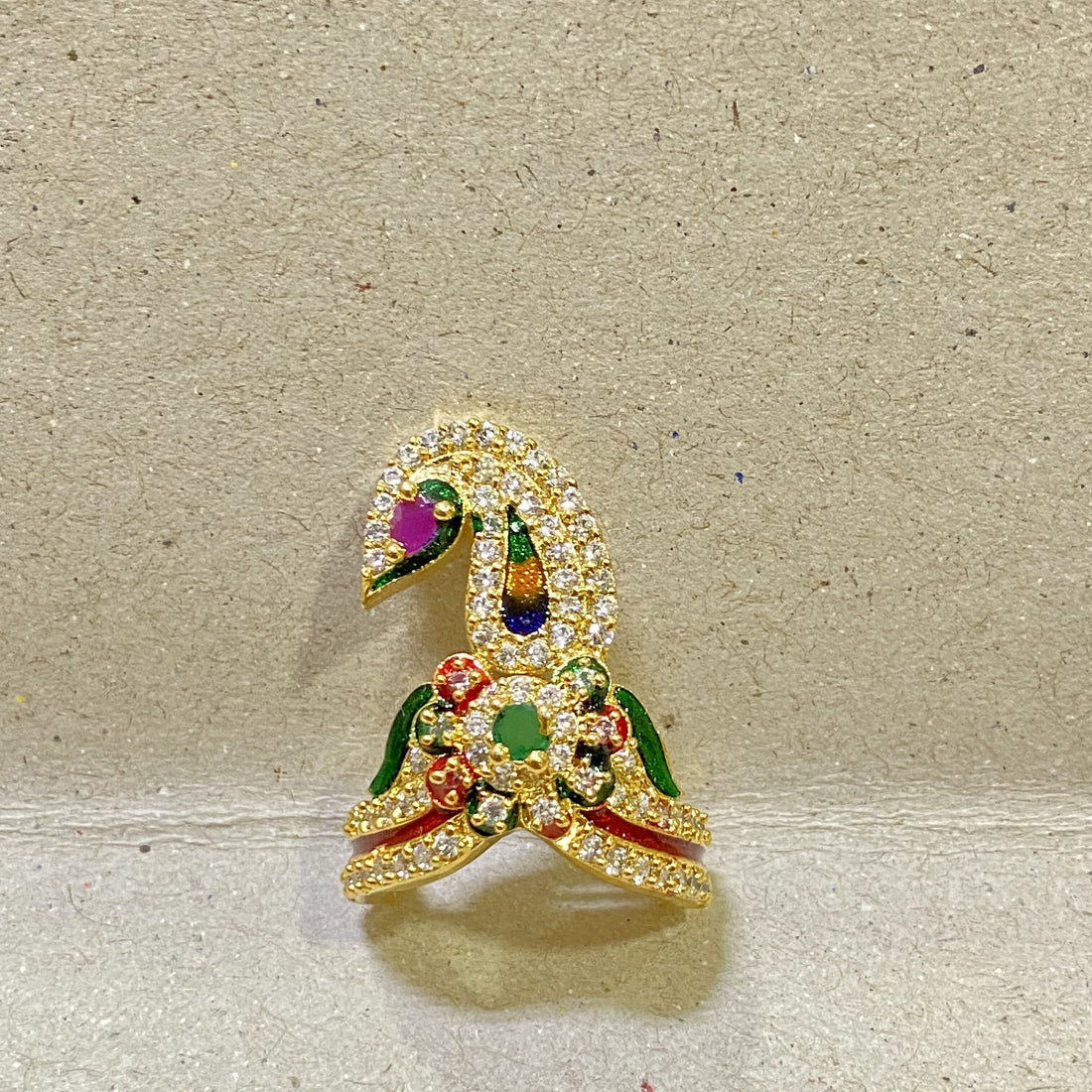 Indian God godness Krishna Mukut Gold Plated Pagdi Turban Crown | Hindu Deity Ornaments | Temple Accessory — 5