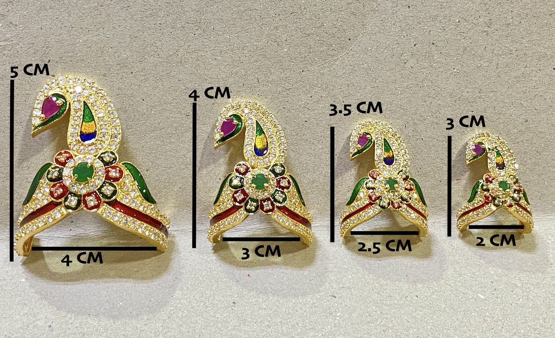 Indian God godness Krishna Mukut Gold Plated Pagdi Turban Crown | Hindu Deity Ornaments | Temple Accessory