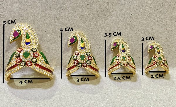 Indian God godness Krishna Mukut Gold Plated Pagdi Turban Crown | Hindu Deity Ornaments | Temple Accessory