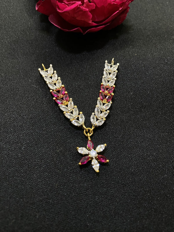 Handmade Laddu Gopal Necklace: Ruby & Cubic Zirconia, 22k Gold Plated