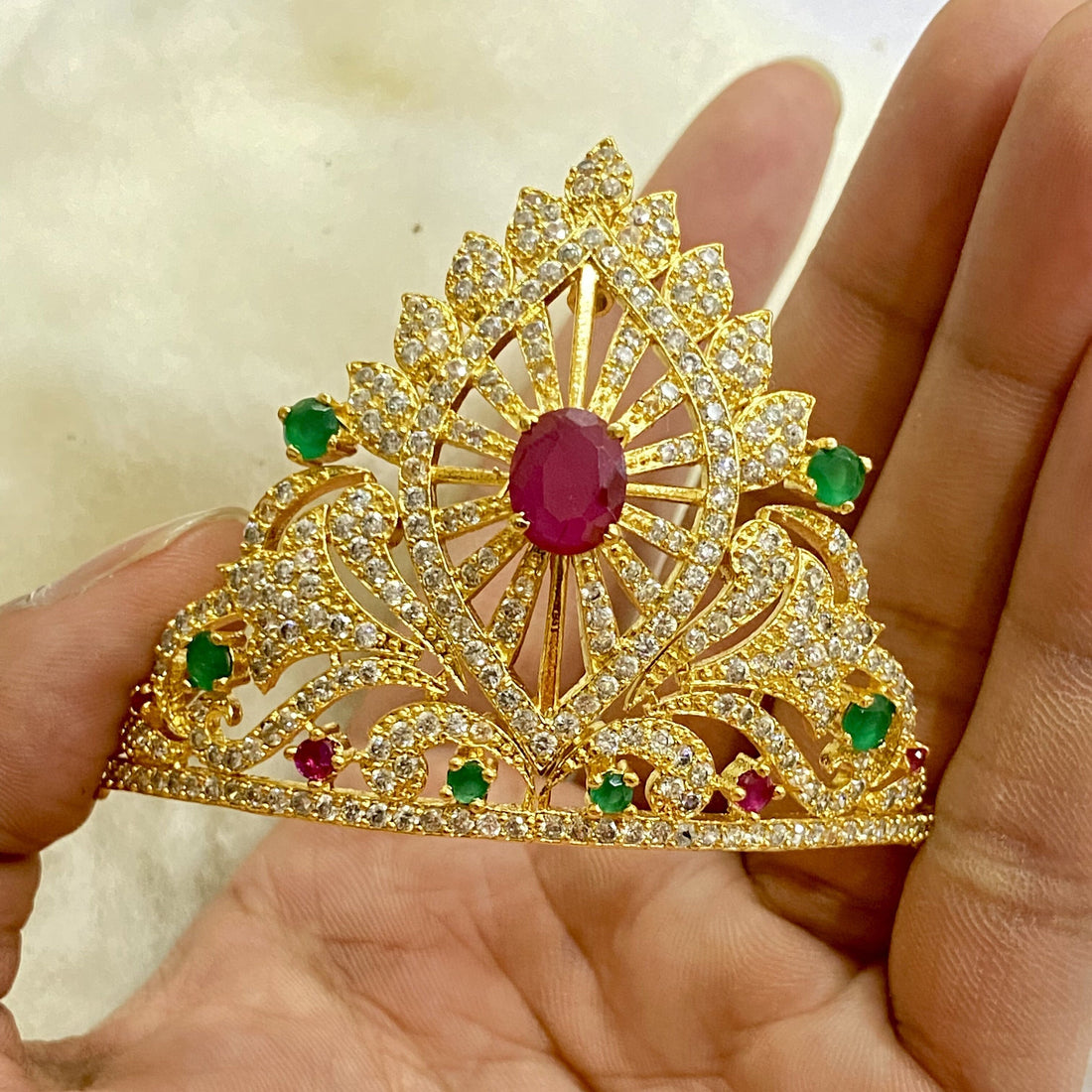 Mukut for krishna, Laddu Gopal Mukut, God Crown Jewellery, Krishna Jewellery, Krishna Crown, Gold Crown, Gold Mukut, Krishna Mukut — 2