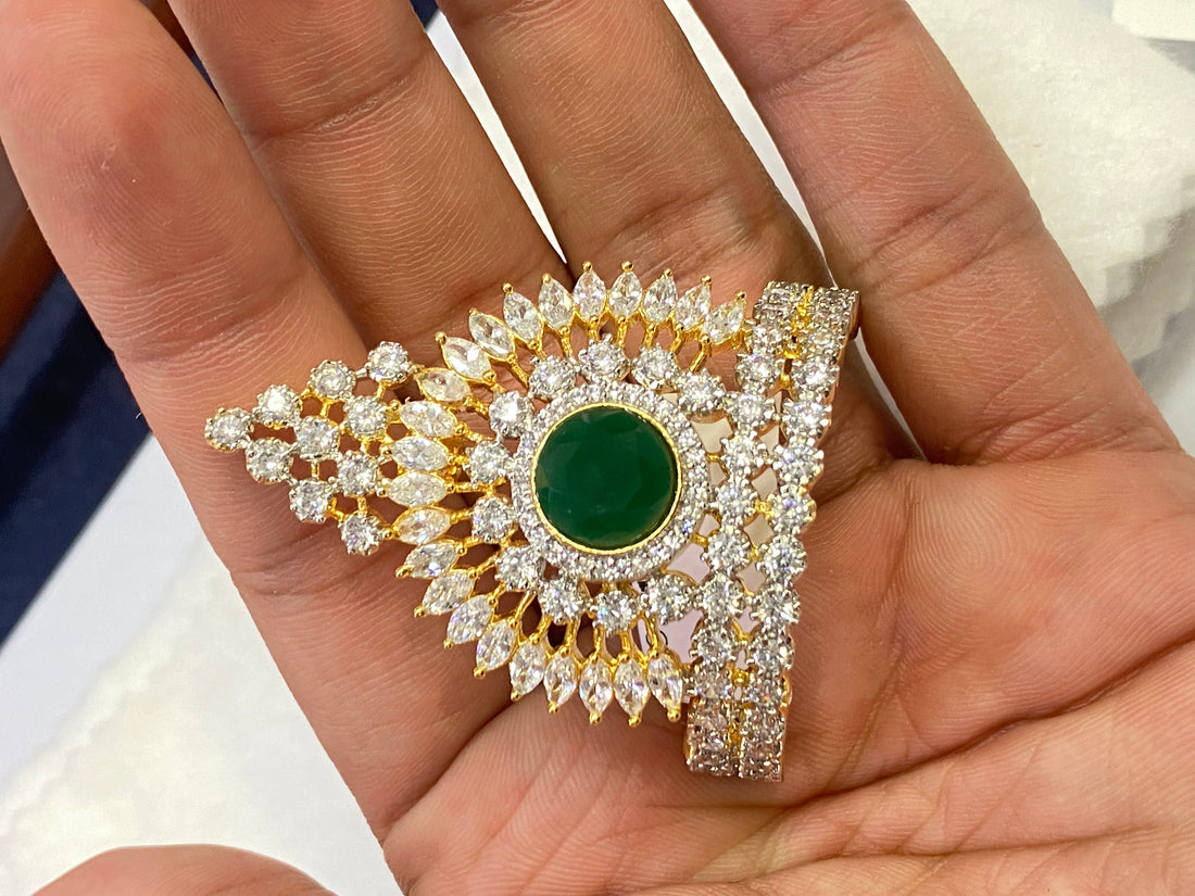 Indian God Crown with Gemstones | Kahana Accessory Mukut | Handmade Mukut Krishna Radha Ornaments — 5