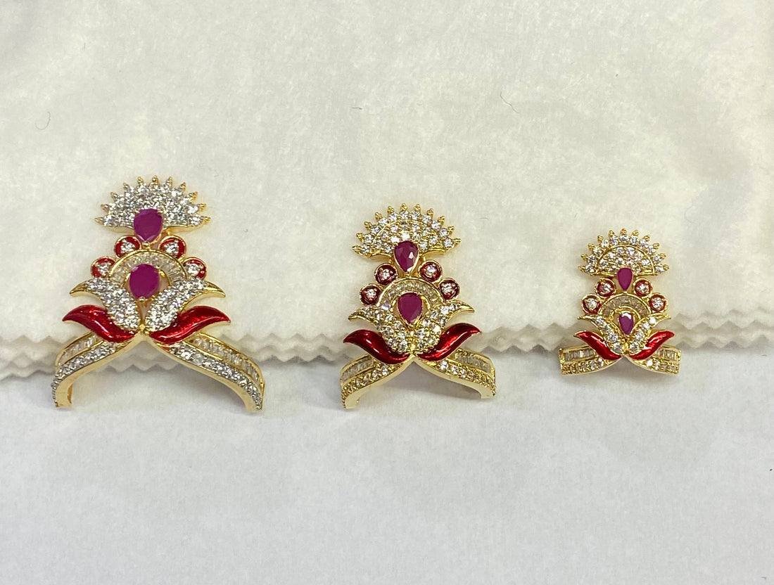 Traditional Indian Crown for Gods | Mukut for Laddu Gopal | Premium Deitu Accessory Gold Plated — 2