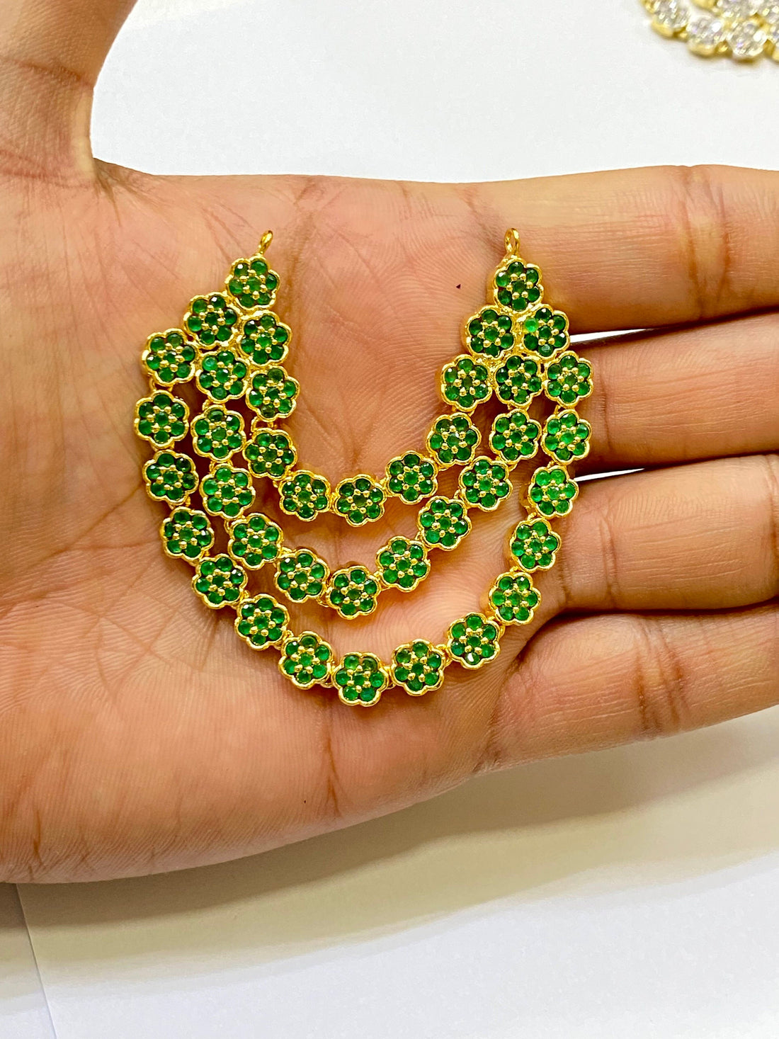22k Gold Plated Laddu Gopal Necklace Ruby Emerald Diamond | Temple Accessories | Temple Jewelry | Bal Gopal Shringar Ornaments — 7