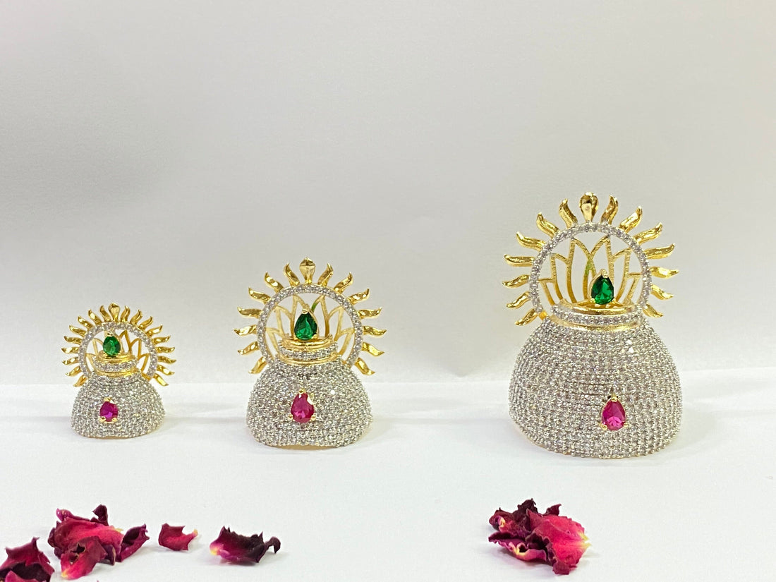 Gold Krishna Mukut, Laddu Gopal Mukut shringar, Gold deity crown and accessories , kanha ji mukut, Ram ji accessories, Lakshmi Mata ji mukut — 2