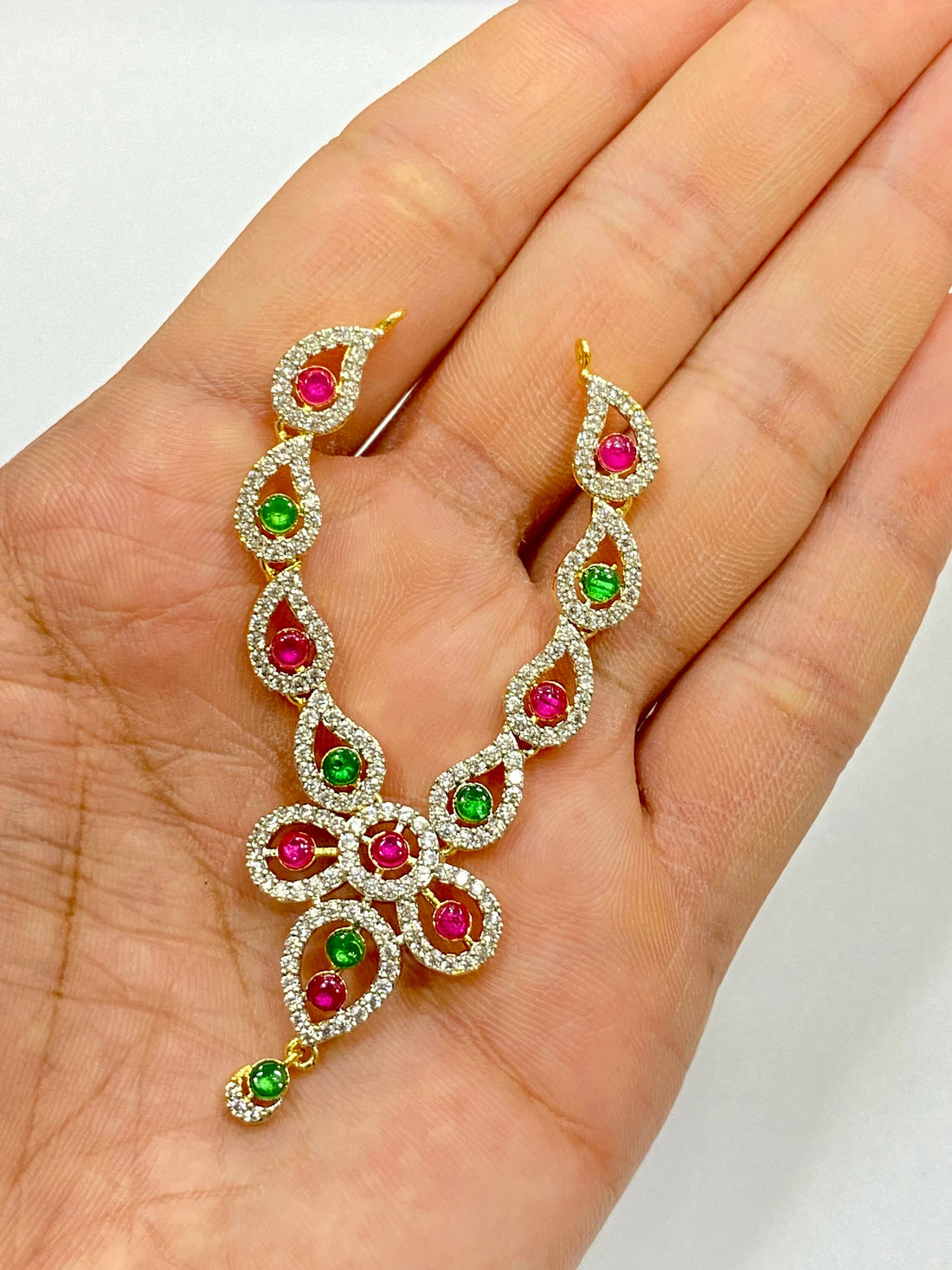 Krishna Mukut Necklace Combo set : Temple accessories Deity Decor — 5