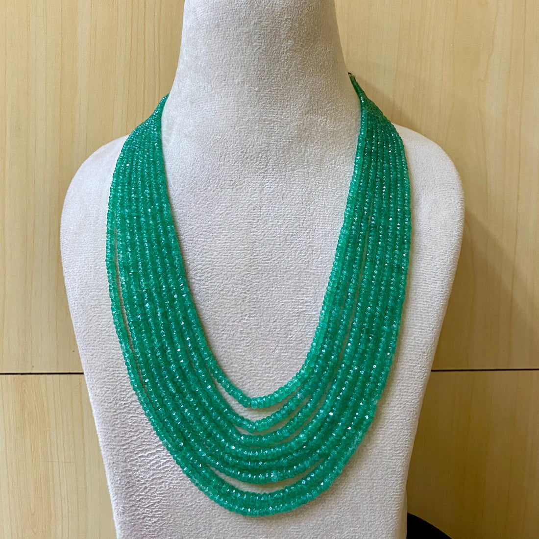 Emerald Aventurine Choker Necklace Set |Indian Bridal Wedding Jewelry | Traditional South Indian Necklace | Ethnic Jewelry Set |Gift for Her — 6