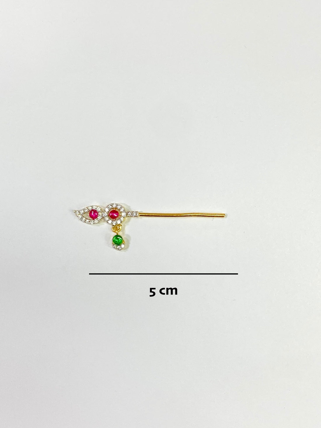 Gold Plated Krishna Flute | Ruby & Emerald Deity Accessories | flute Bal Gopal Bansi |  Handmade Lord Krishna | Gift For Her — 5