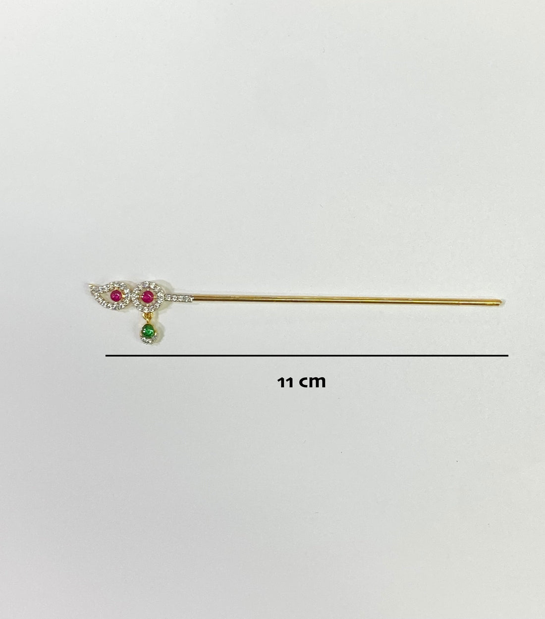 Gold Plated Krishna Flute | Ruby & Emerald Deity Accessories | flute Bal Gopal Bansi |  Handmade Lord Krishna | Gift For Her — 2