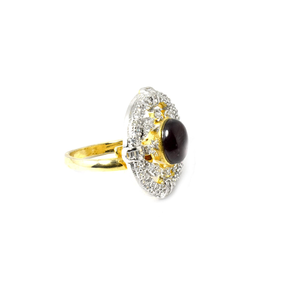 Garnet CZ Diamond Adjustable Ring | Gold Plated Statement Ring | Cocktail Ring | Bridal  Ring | Engagement Ring|Party Wear Ring|Gift for Her — 8