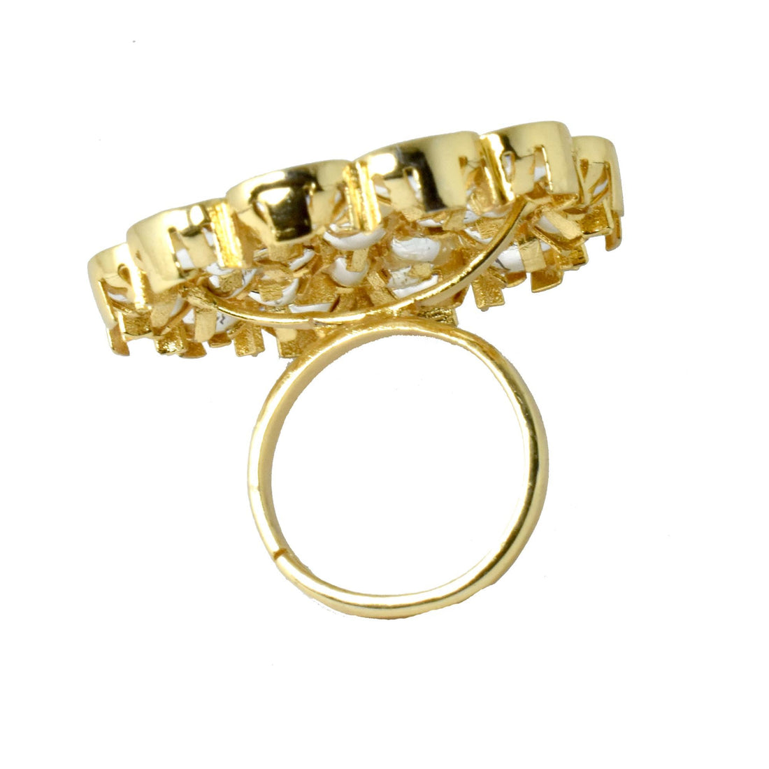 Traditional Gold Kundan Pink Enamel Ring | Indian Ethnic Bridal  Ring |  Statement Jewelry | Wedding Festive Party Wear | Gift For Her — 4