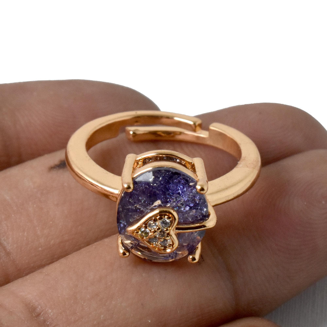 Cushion Sapphire & CZ Diamond Ring | Rose Gold Plated Cocktail Ring | Elegant Statement Jewelry | Gift for Her | party ring — 2