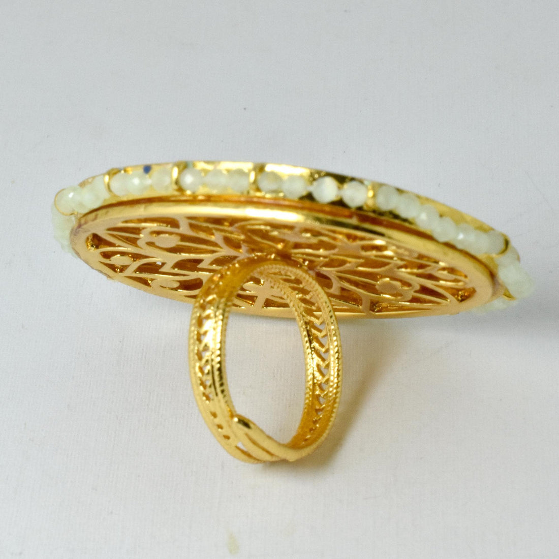 Meenakari Kundan Statement Ring: Indian Wedding Jewelry — 8