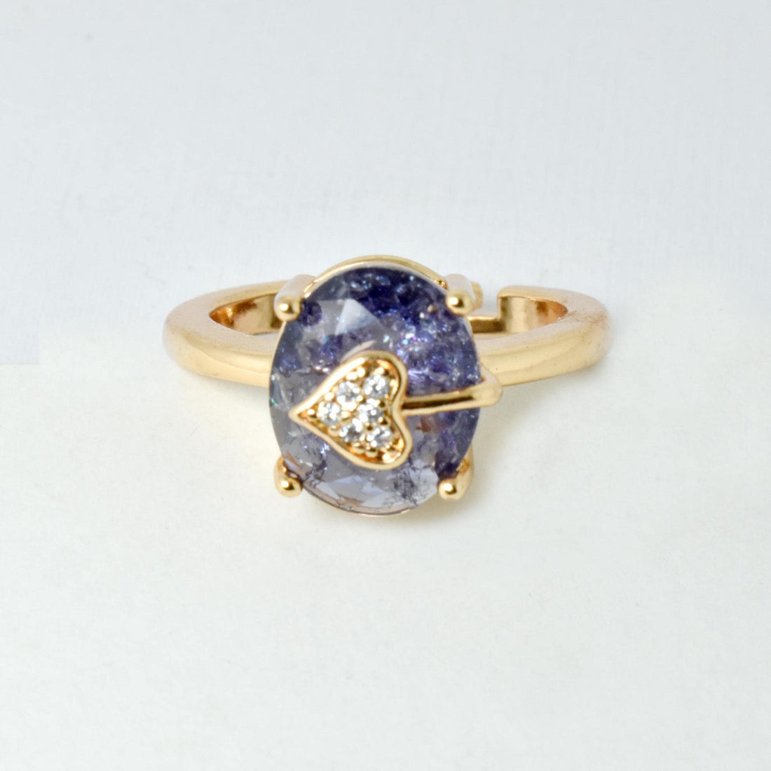 Cushion Sapphire & CZ Diamond Ring | Rose Gold Plated Cocktail Ring | Elegant Statement Jewelry | Gift for Her | party ring — 7