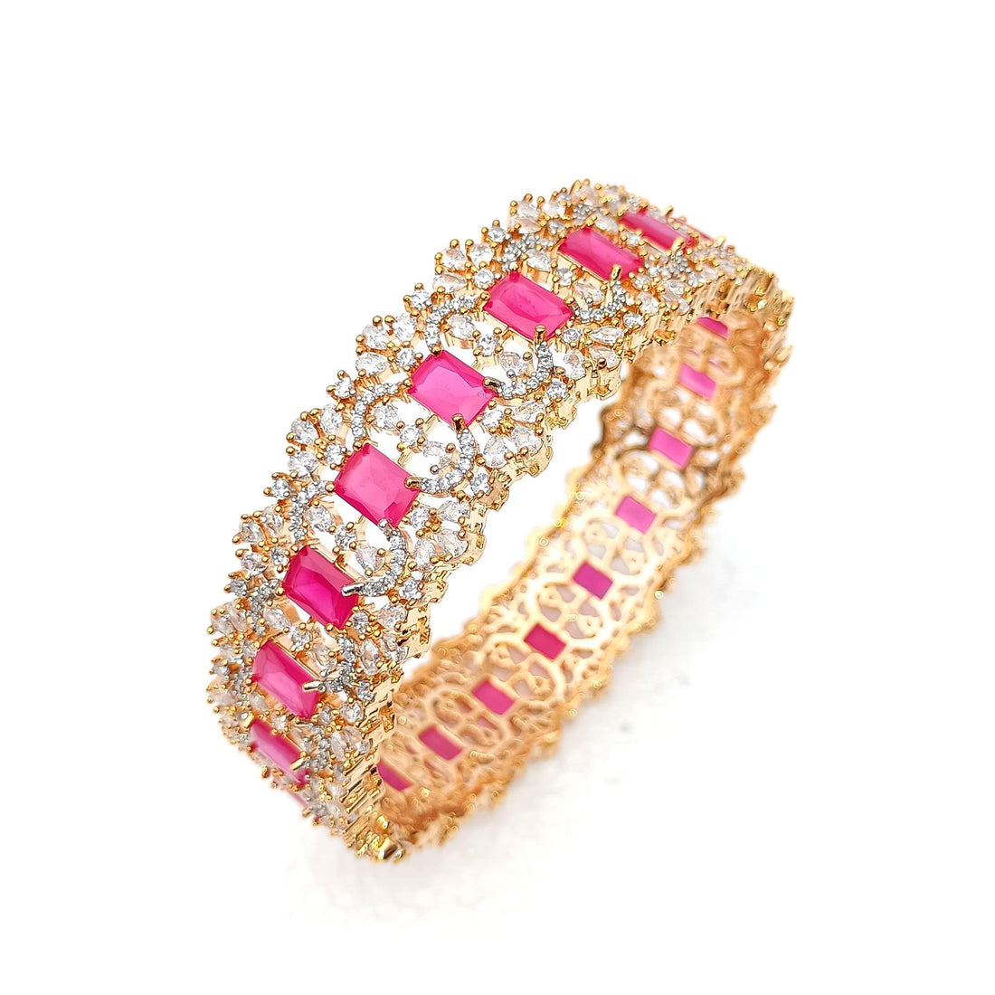 Ruby CZ Gold Plated Indian Bangles | Bollywood Style Bracelet | BCZ Bangles |  Wedding Favour Return Gift Favour | Gift For Her — 2