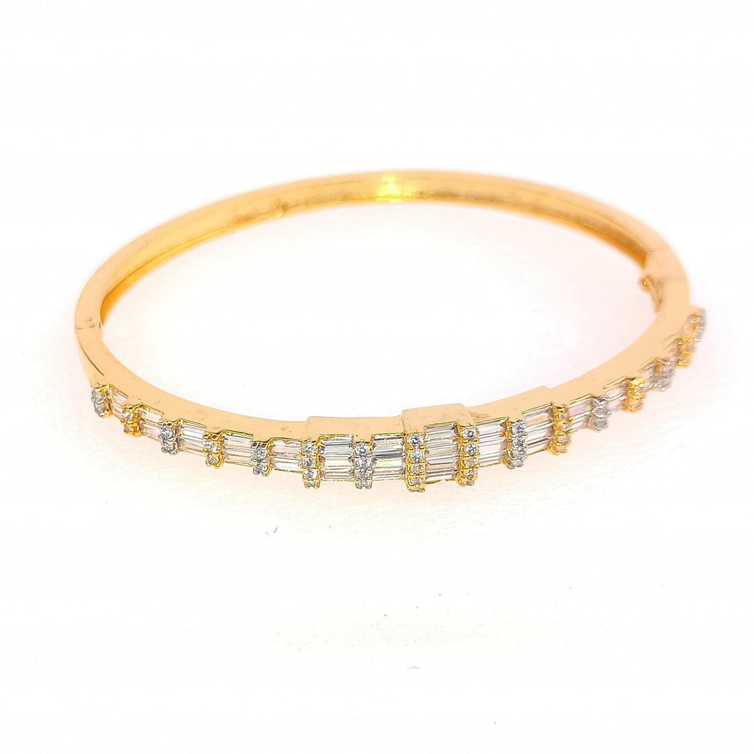 Cubic Zirconia Indian Bangle | 22K Gold Plated Bollywood Bracelet | Bridal Wedding Bangle | Ethnic Party Wear Jewelry | Gift for Her — 6