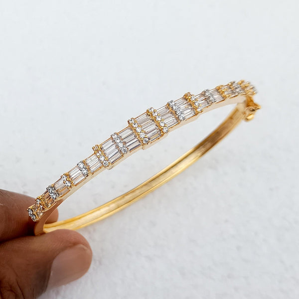 Cubic Zirconia Indian Bangle | 22K Gold Plated Bollywood Bracelet | Bridal Wedding Bangle | Ethnic Party Wear Jewelry | Gift for Her