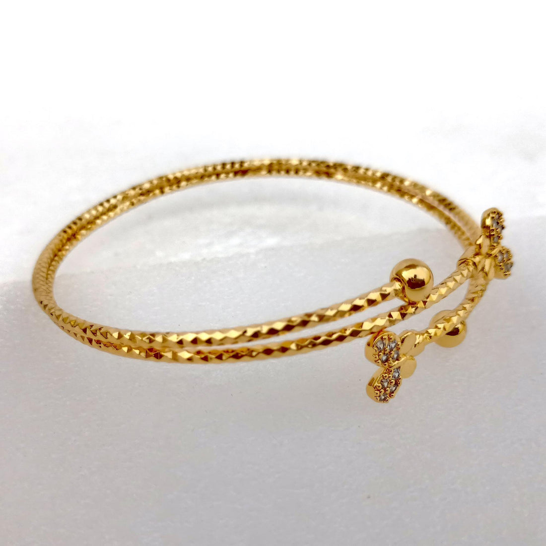 Handmade Cubic Zirconia Bangle: Gold Plated Indian Bollywood Jewelry — 5