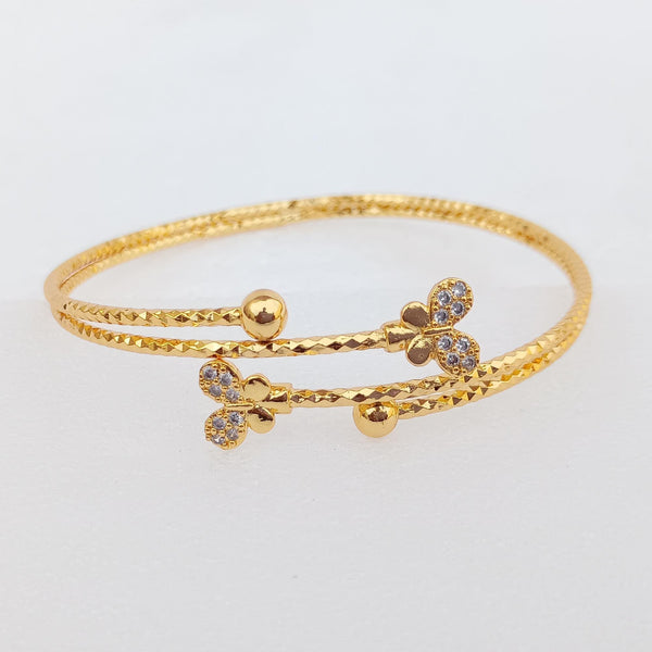 Handmade Cubic Zirconia Bangle: Gold Plated Indian Bollywood Jewelry