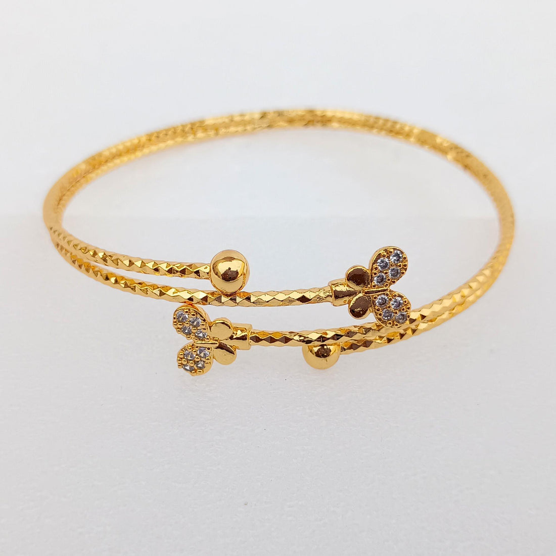 Handmade Cubic Zirconia Bangle: Gold Plated Indian Bollywood Jewelry — 2