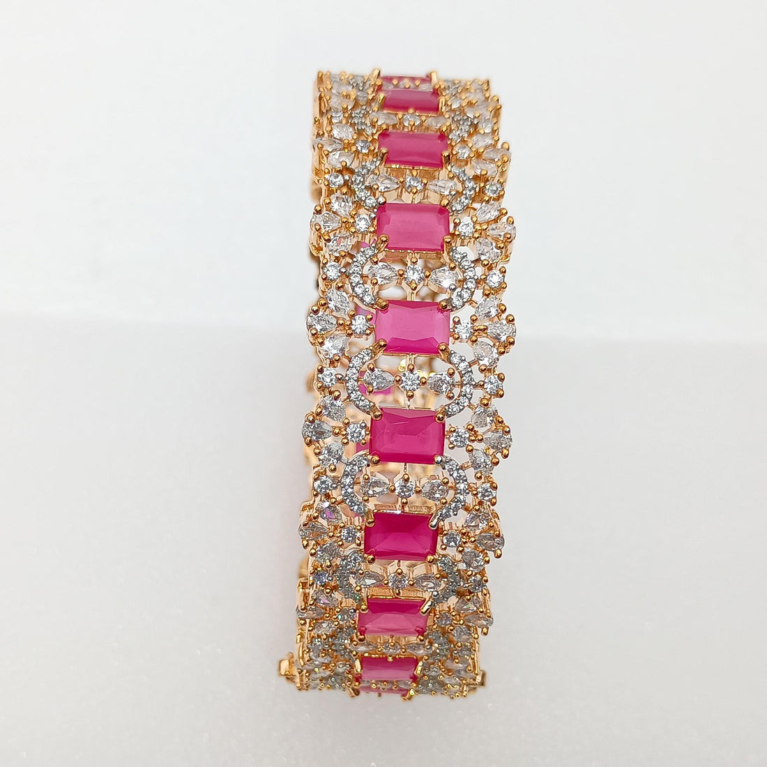 Ruby CZ Gold Plated Indian Bangles | Bollywood Style Bracelet | BCZ Bangles |  Wedding Favour Return Gift Favour | Gift For Her — 5