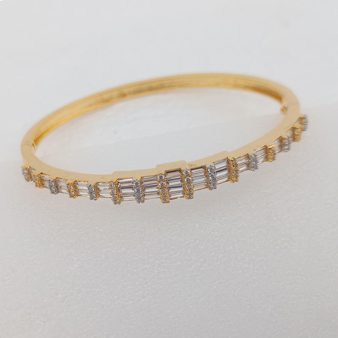 Cubic Zirconia Indian Bangle | 22K Gold Plated Bollywood Bracelet | Bridal Wedding Bangle | Ethnic Party Wear Jewelry | Gift for Her — 3
