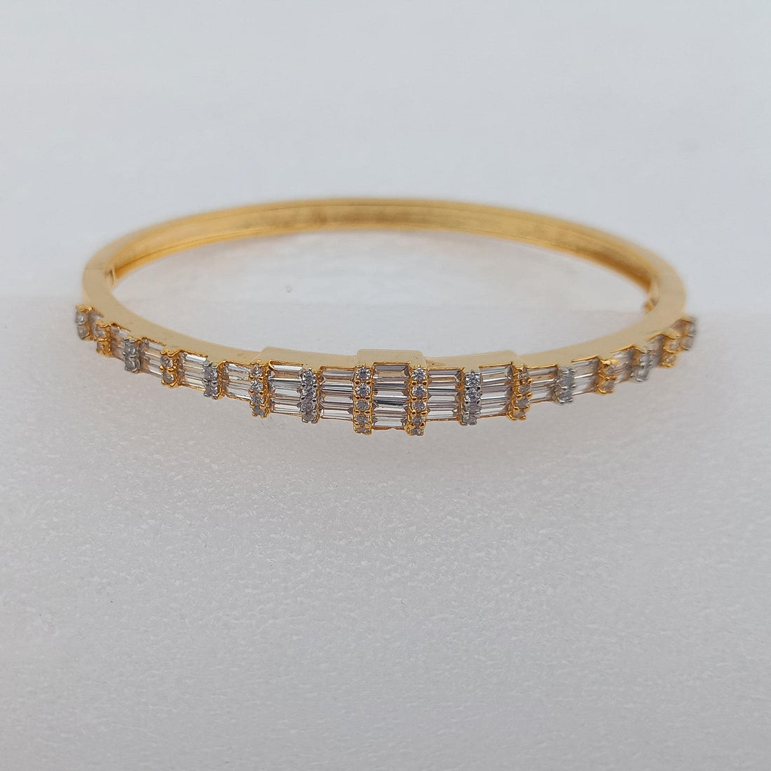 Cubic Zirconia Indian Bangle | 22K Gold Plated Bollywood Bracelet | Bridal Wedding Bangle | Ethnic Party Wear Jewelry | Gift for Her — 2