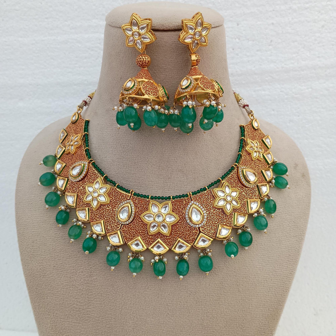 Kundan Meena Traditional Polki Indian Wedding Necklace | Gold Plated Bridal Jewellery | Ethnic Necklace | Reception Wear | Gift for Her — 5