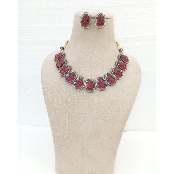 Hand-Carved Ruby Necklace: Indian Polki Diamond Jewelry