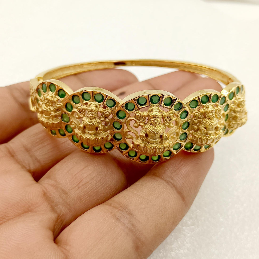 Gold Plated Lakshmi Bangle: South Indian Temple Jewelry — 2