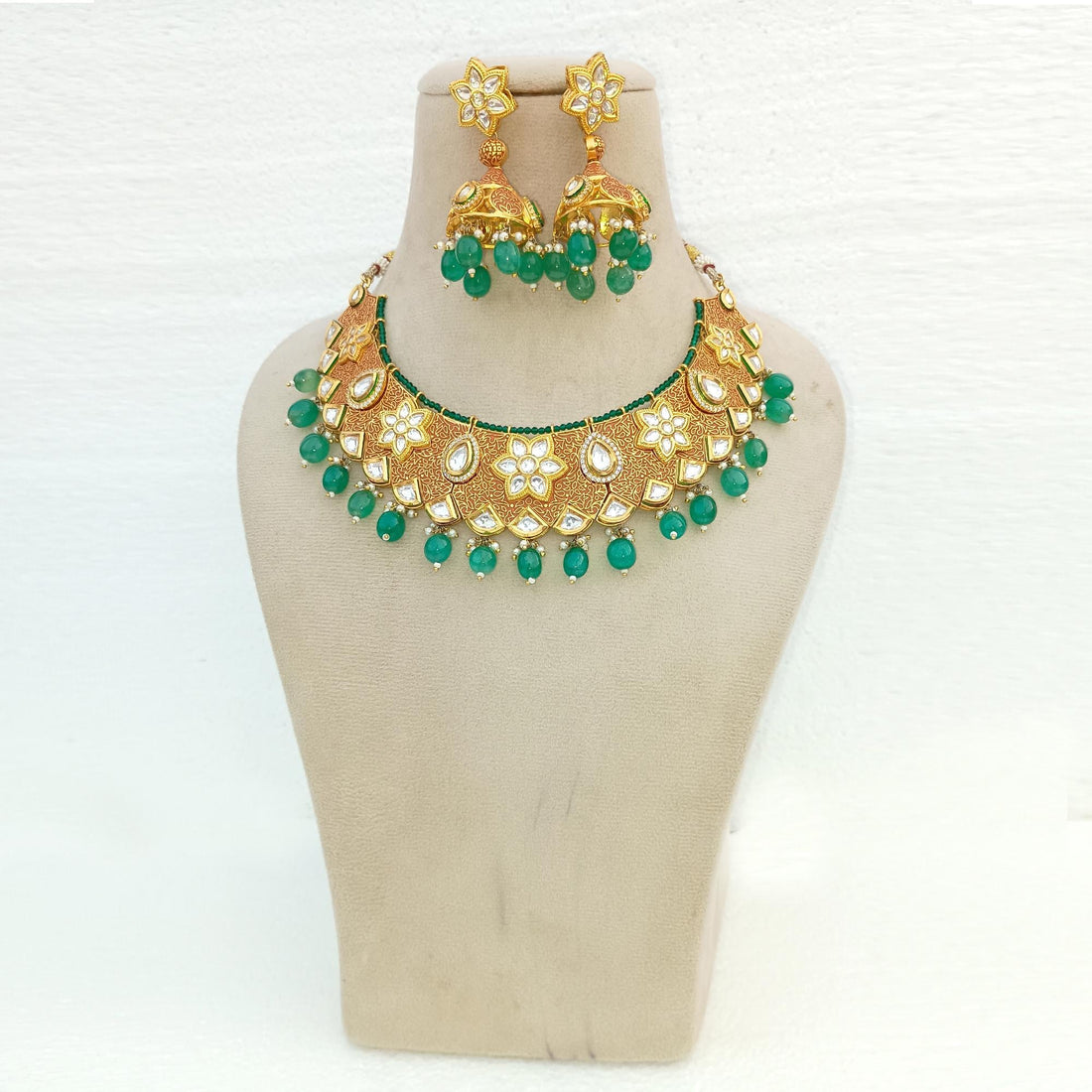 Kundan Meena Traditional Polki Indian Wedding Necklace | Gold Plated Bridal Jewellery | Ethnic Necklace | Reception Wear | Gift for Her — 4