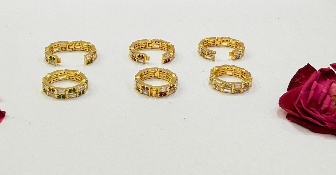 Laddu Gopal Bangle Pair: Gold-Plated Deity Bangles with Stones