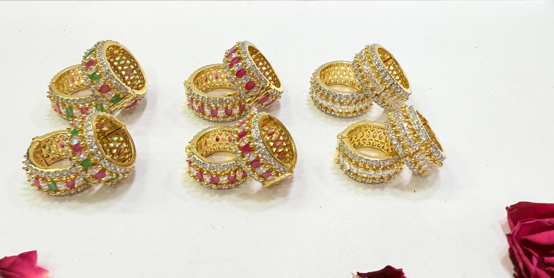 Laddu Gopal Bangle: Gold-Plated Deity Kada with Sparkling Stones — 3