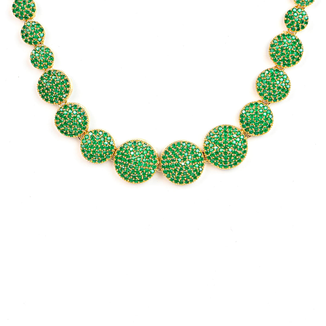 22K Gold Plated Emerald Green Choker Set | Delicate Gold Plated Necklace With Earrings | Indian Wedding Bridal Jewelry | Bollywood Jewelry — 4