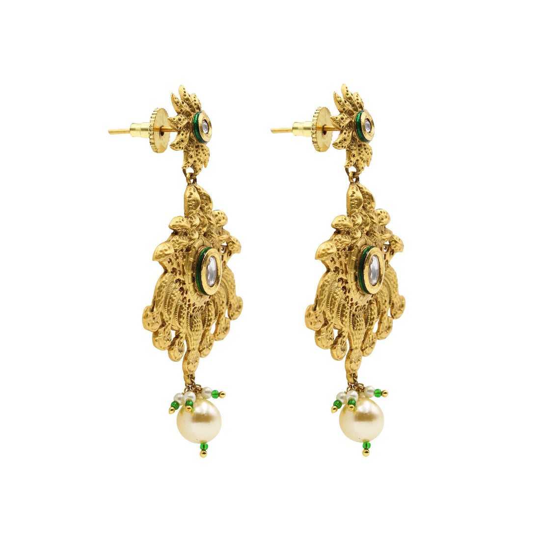 Traditional Indian Gold Plated Necklace Set | Handmade Bridal Wedding Jewelry | Fashion Statement Jewelry | Gift For Her — 3