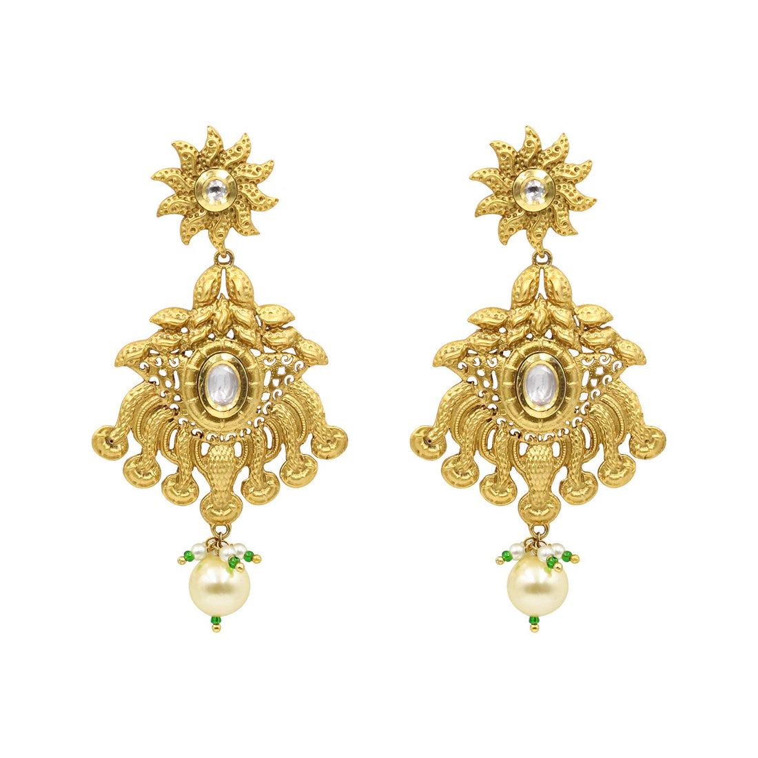 Traditional Indian Gold Plated Necklace Set | Handmade Bridal Wedding Jewelry | Fashion Statement Jewelry | Gift For Her — 4