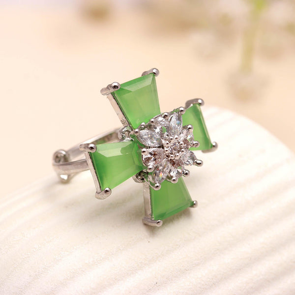 14k White Gold Plated Cross Wedding Ring – Modern Faith-Inspired Design | Minimal Ring | Statement Ring | Gift For Her | Fashion Jewelry