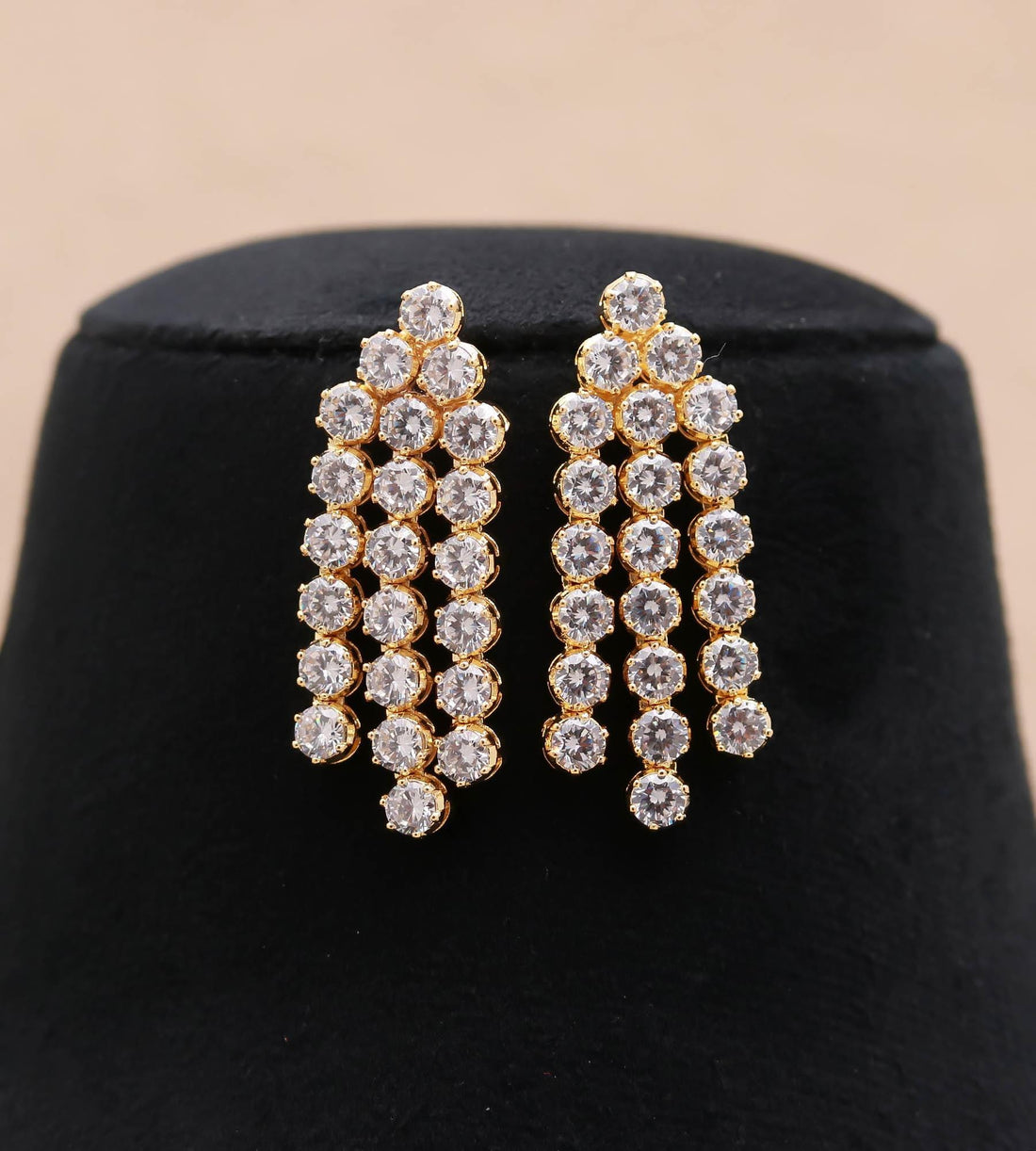 22k Gold Plated  Tennis 3-Layer CZ Necklace Set | Wedding Necklace With Long 3 Layer | Gift For Her | Bridal set |Jewelry Set — 7