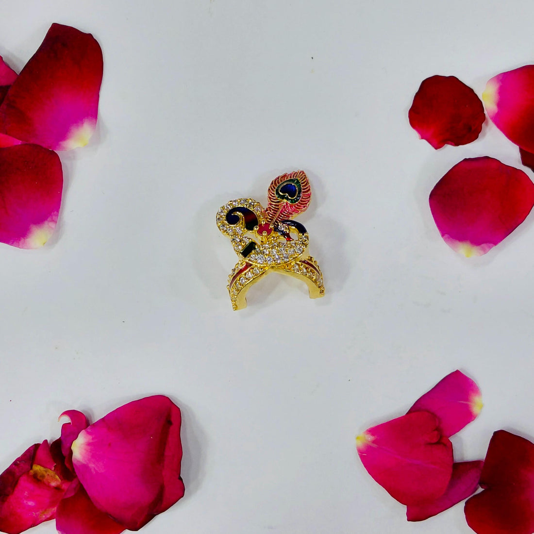 Indian God Crown with Gemstones | Kahana Accessory Mukut | Handmade Mukut Krishna Radha Ornaments — 4