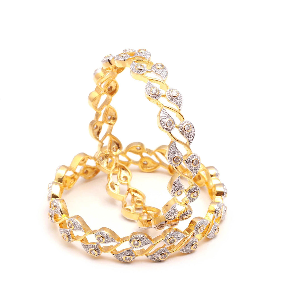 22K Gold Plated CZ Bangle Bracelet | American Diamond Kada | Ethnic Bridal Wedding Bangle | Traditional Bangle  | Gift for Her — 4