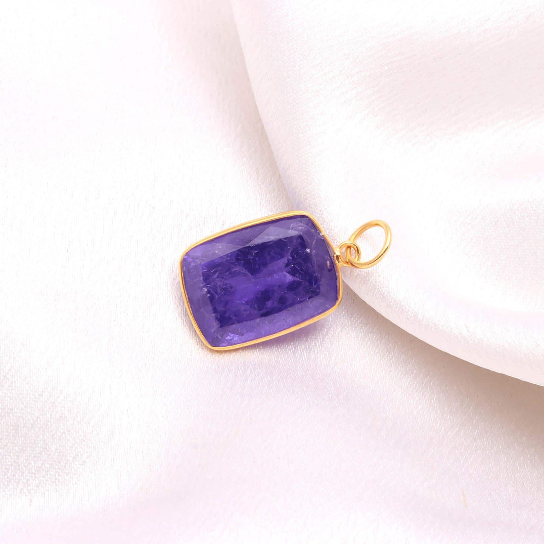 Octagon Tanzanite Pendant 12K Solid Gold , 20.9ct  Purple Tanzanite Charm, Large 15x19mm Step Cut Statement Pendant, Gift for her — 4