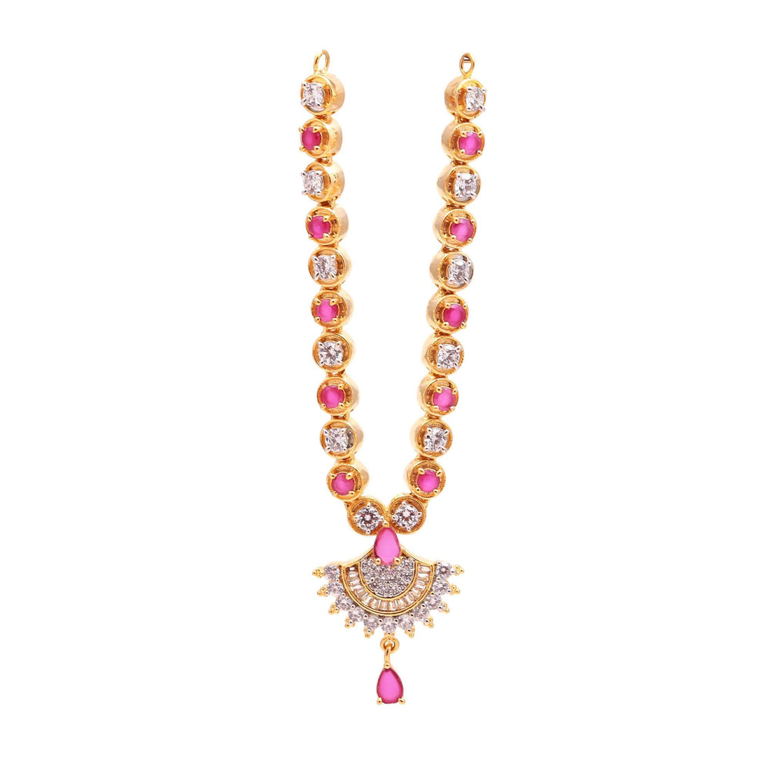 Krishna Ladu Gopal Ruby White Necklace | Ladu Gopal Kanthi Mala | Janmashtami Pooja Temple Decoration | Ladu Gopal Shringar Jewelry — 5
