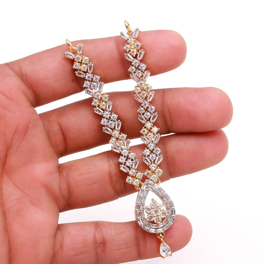 White Necklace For Krishna Ladu Gopal | Kanthi Mala Shringar | Traditional Mandir Jewelry | Janmashtami Pooja Temple Decoration Accessory — 2