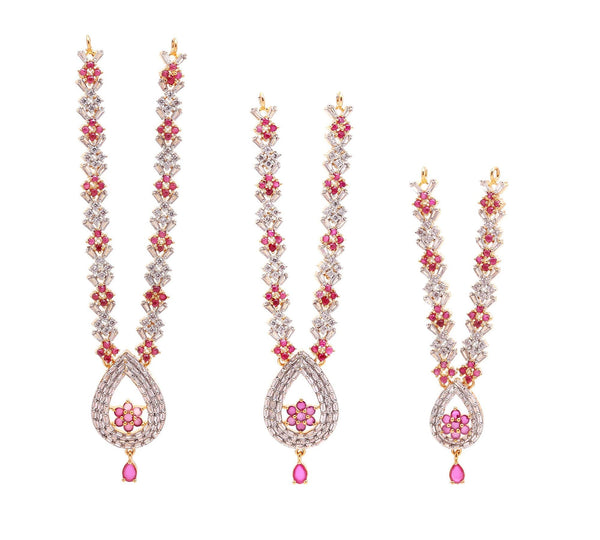 Ruby White Necklace For Krishna Ladu Gopal |Traditional Kanthi Mala For Idol Shringar |Janmashtami Pooja Mandir Decoration Jewelry Accessory