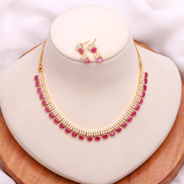 Ruby & Pearl Oval Necklace Set | 22K Gold Plated Wedding Jewelry | Heavy Gemstone Bridal Necklace | Statement Jewelry | Gift for Women