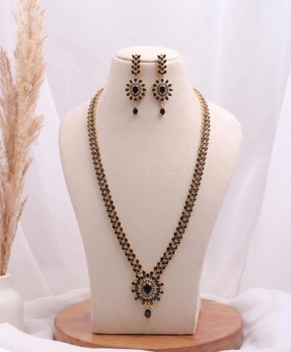 Black Onyx Long Necklace | Gift For Her | Elegant Black Stone Jewelry for Women | Black Onyx Beaded Mala | Handmade Gemstone Jewelry