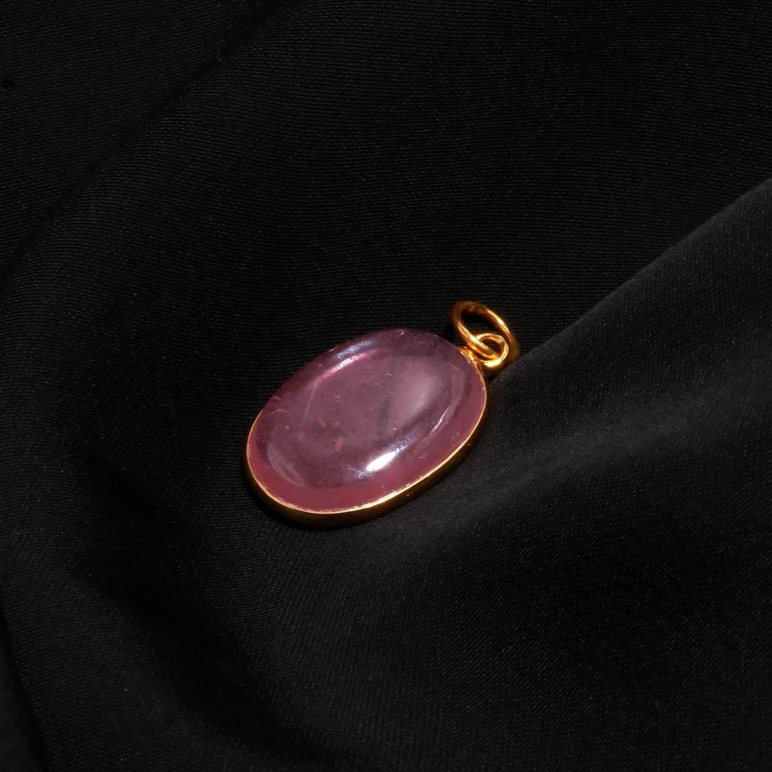 African Ruby Gold Charm Pendant |9K Gold Oval Cabochon Ruby Charm |17 Ct Bezel Set Gemstone Pendant |July Birthstone Pendant |Gift For Women — 5