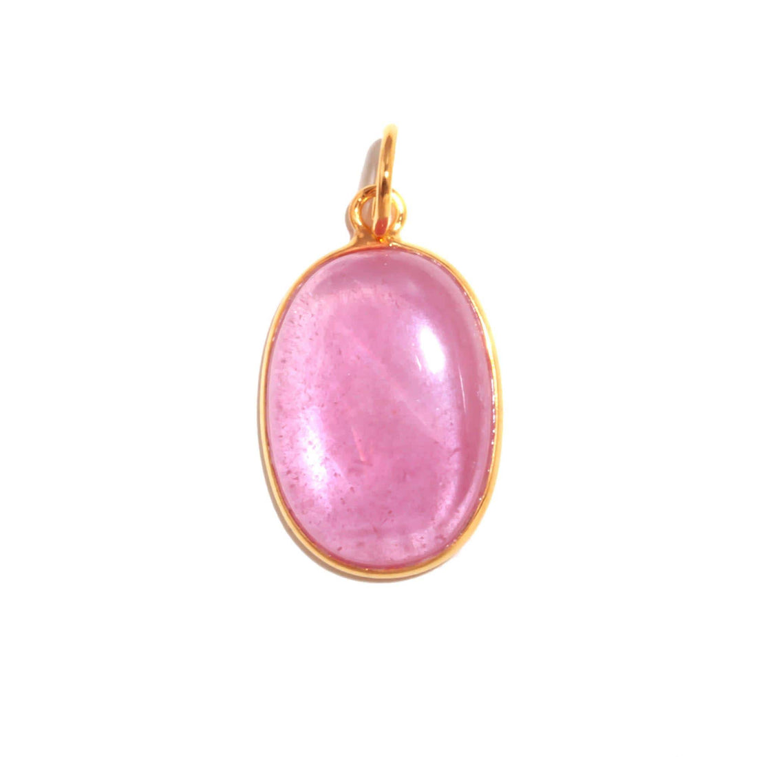 African Ruby Gold Charm Pendant |9K Gold Oval Cabochon Ruby Charm |17 Ct Bezel Set Gemstone Pendant |July Birthstone Pendant |Gift For Women — 6